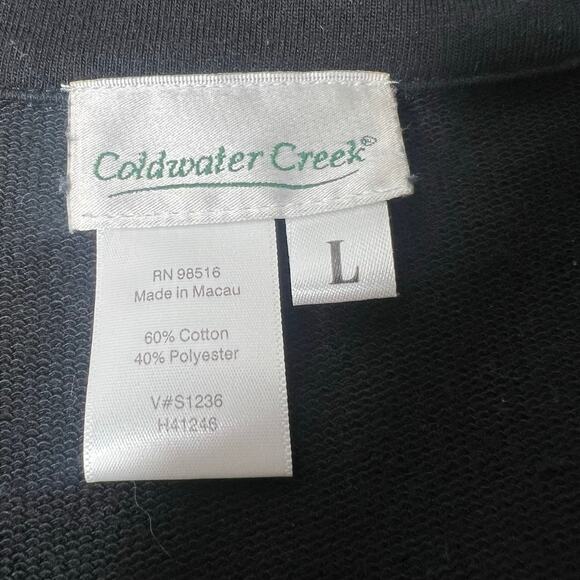 Coldwater Creek Jacket Sz L Art To Wear Applique Embroidered Buttons Cotton Boho - Picture 7 of 9